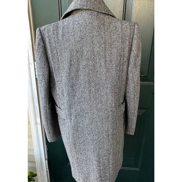 Vintage Women’s Wool Herringbone Coat M Alorna USA Union Made Gray 1970's 80's - Picture 6 of 11